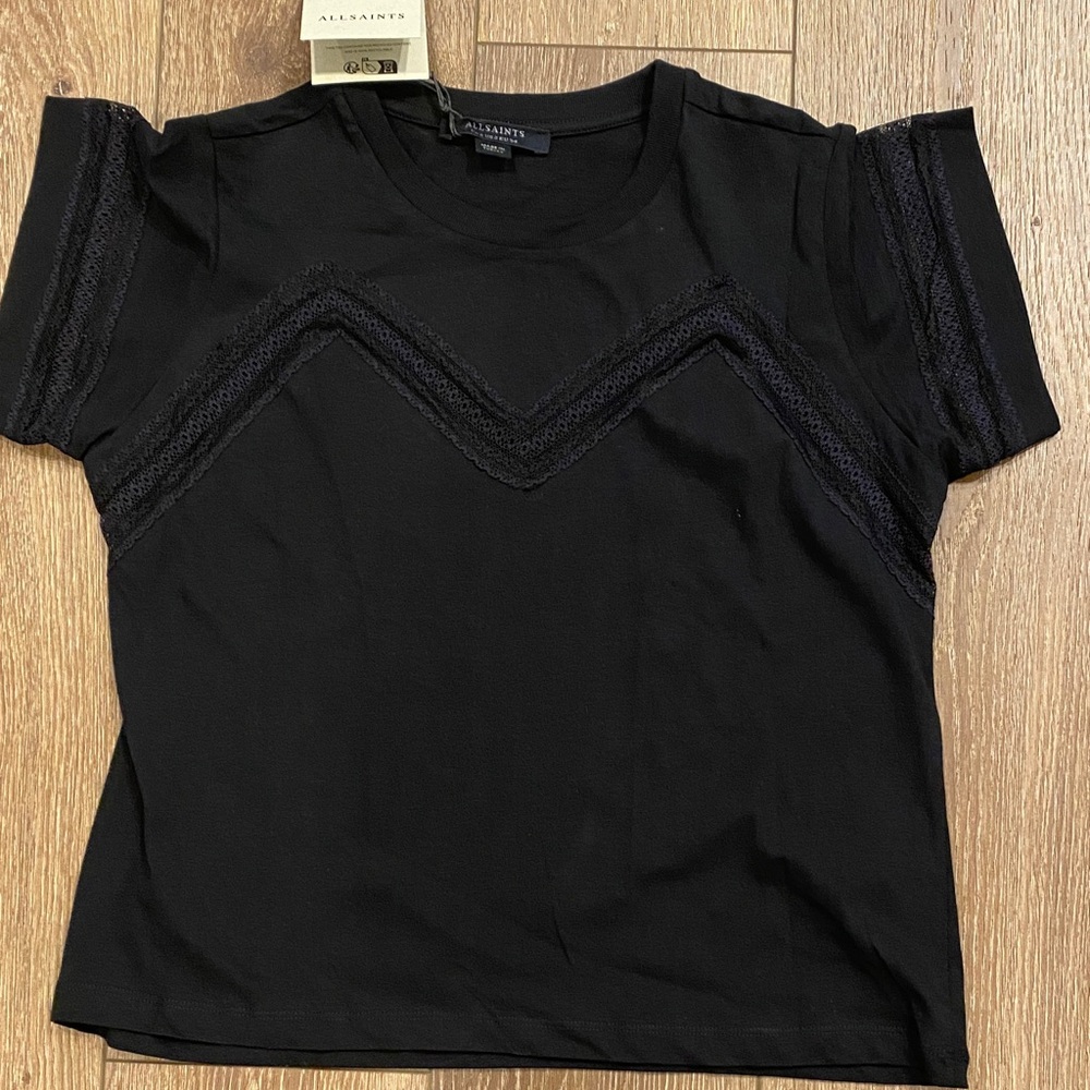 All Saints Black Short Sleeve Tee